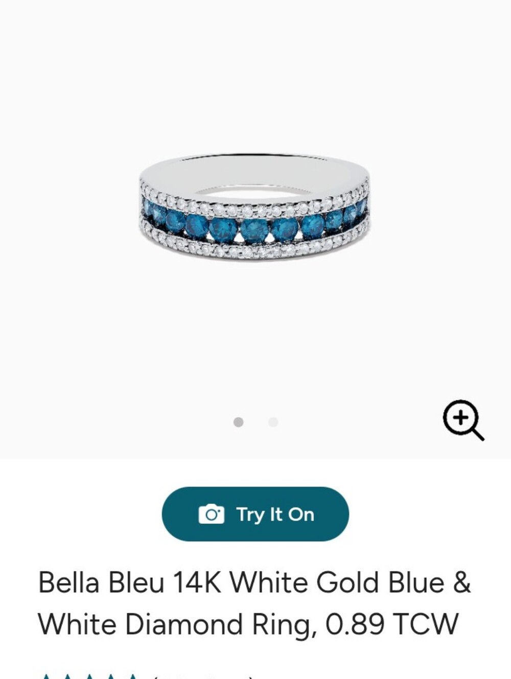 Bella bleu 14k white and blue diamond ring